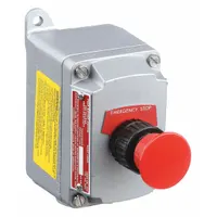 Control Station: 1 Gang, Mushroom Head Push Button, 1NO/1NC, Emergency Stop, 0 Pilot Lights, 3/4 in (MPN EFDB175-UM1)