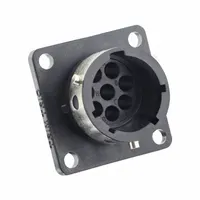 SOURIAU Electrical Connector: Trim Trio UTGX 12, Square Flange Receptacle, 8 Contacts, 10 A, 500V (MPN UTGX0128P)