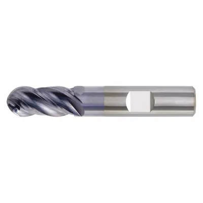 WIDIA HANITA Ball End Mill: Carbide, TiAlN Coated, 4 Flute, 1/2" Mill Dia, 1" LOC - Fast-Cutting Carbide Ball End Mills for Steel & Cast Iron