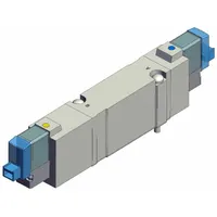 Solenoid Valve: SY7000 Series, Double Solenoid, Five-Way / Three-Position, 5 Ports, 24V DC, Exhaust (MPN SY7440-5LOZ)