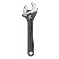 This 6-inch automatic locking adjustable wrench from CRESCENT features a black oxide finish and a 15/16-inch jaw capacity. The self-locking mechanism secures the jaw on fasteners without manual tightening, suitable for plumbing, mechanical, and maintenance tasks.
