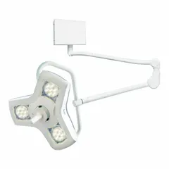 Wall-mount medical examination light delivering 70,000 Lux at 1 meter with a 4300K color temperature. Features 95 CRI for accurate color rendering. Operates on 100 to 240V AC input and consumes 37 W. Suitable for clinical examinations and procedures requiring high-intensity illumination.