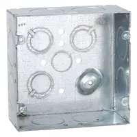 RACO Electrical Box: Steel, Steel - 4-11/16" x 4-11/16" Square Box Material & Nominal Size, Square (MPN 258)