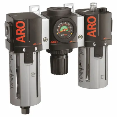 ARO Filter/Regulator/Lubricator: 1/2 in NPT, 150 scfm, 140 psi Max Op Pressure - ARO Filter, Regulator & Lubricators (FRLs)