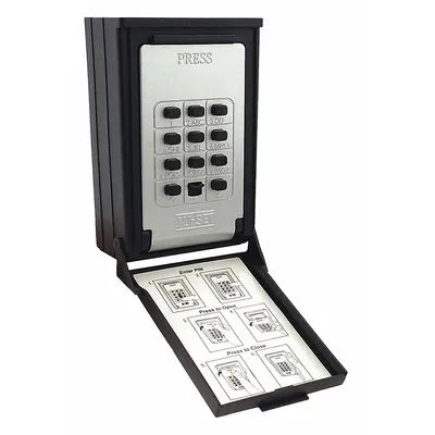 NU-SET Lock Box: Mechanical Combo Lock, 7 Key Capacity, 4 3/4 in Outside Ht - Surface-Mount Lockboxes