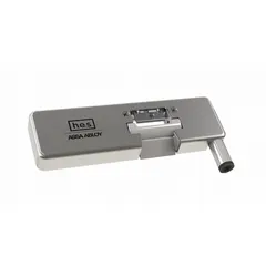 Cylindrical electric strike for access control systems, rated heavy duty. Operates on 12V AC/DC input voltage. Measures 6 inches in height. Releases latch when voltage is applied, enabling remote door unlocking in commercial and institutional facilities.