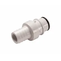 Quick Connection Coupling: Straight, 5/8 in ID Size, Quick-Disconnect Coupler x Barbed, Polysulfone (MPN HFCD221035)