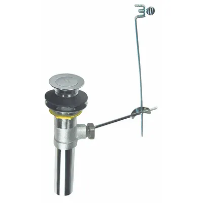 AMERICAN STANDARD Drain Assembly: Brass, Chrome, 1 3/4 in Overall Dia, Slip - Sink Drains with Lever-Activated Stopper