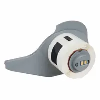 Precut label roll for industrial identification. Each label measures 1 1/4 in x 1/4 in and is made of white gloss polyester. Compatible with the BMP71 printer series. Used for labeling equipment, cables, panels, and other assets in manufacturing and facility environments