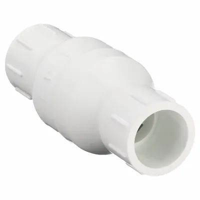 Dayton Spring Check Valve: Inline Valve Body, 1 in Pipe Size, Socket x Socket - PVC Poppet Check Valves