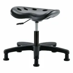 Polyurethane Lab Stool, Height Range 16-21 in, Black