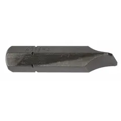 Slotted-head insert bit with hex drive, imperial size 10F-12R, standard tip style. Supplied as a 5-pack. Suitable for driving slotted fasteners in industrial assembly and maintenance tasks.