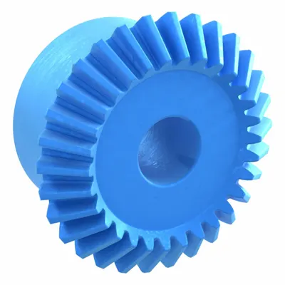 KHK GEARS Miter Gear: For 90° Shaft Angle, Module m 1, 30 Teeth, Nylon, 8 mm Bore Dia - Straight Teeth Metric Miter Gears