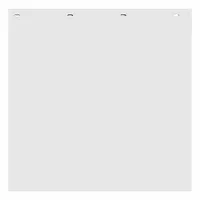 White polymer mud flaps for rear vehicle location. Each flap measures 24 inches in height, 24 inches in width, and 5/32 inch in thickness. Sold as a pair. Used on trucks to reduce spray and debris from tires