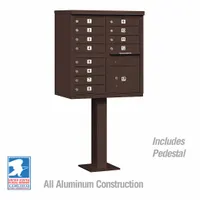 Cluster Box Unit: CBU, 13 Doors, Horizontal, 62 in H x 30 1/2 in W x 18 in D, Pedestal Mounting (MPN 3312BRZ-U)