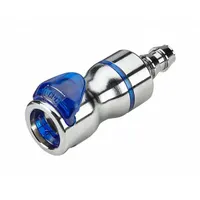 Quick Connection Coupling: Straight, 3/8 in ID Size, Cool Blue, Barbed/Quick Disconnect, Brass (MPN LQ6D17006LBLU)