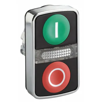 SCHNEIDER Multihead Operator: Illuminated, 2 Button, Flush Profile - Illuminated Multihead Push-Button Operators