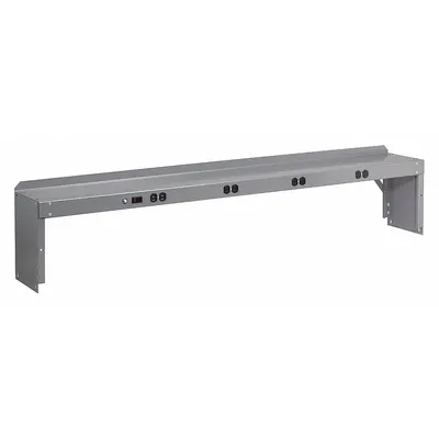 TENNSCO Electrical Shelf Riser: 72 in Overall Wd, 15 in Overall Dp, Gray, Carbon Steel - Risers for Workbenches