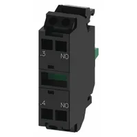 SIEMENS Contact Block: 22 mm Panel Mounting Size, 1NO, Momentary, 3SU1 Series, Spring Terminals (MPN 3SU14001AA103BA0)