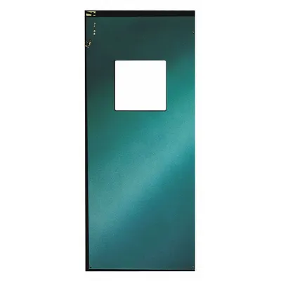 CHASE Swinging Door: PTFE, 1 Doors, Green, 2 1/2 ft Door Wd, 7 ft Door Ht, Window Included - General Purpose Swinging Doors