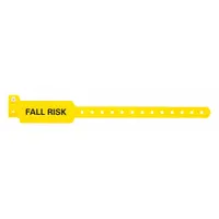 ID Wristband: Fall Risk, 10 1/4 in Overall Lg, 1 3/8 in Overall Wd, Plastic, Yellow, 500 PK (MPN ALR-PW-34)
