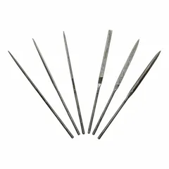Square-shaped needle file, 5 1/2 inches long, for precision filing. Used in fine metalworking, deburring, and shaping for tool and die making, mold work, and general maintenance.
