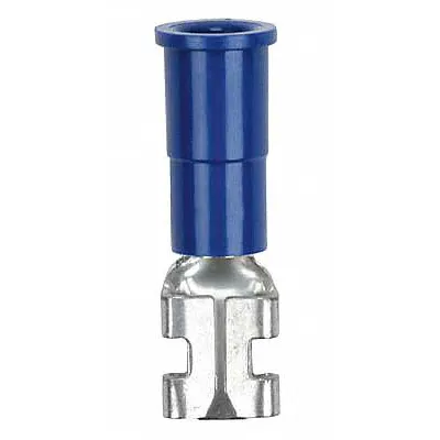 3M Wire Disconnect: Female Socket, Blue, Vinyl, Partial Coverage - Partially Insulated Quick Disconnects