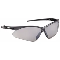 Half-frame safety glasses with scratch-resistant smoke lenses and a black frame. Padded comfort-fit design for extended wear. Suitable for eye protection against impact, dust, and debris in industrial environments such as machining, material handling, and maintenance.