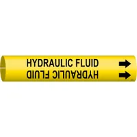 Pipe Marker: Hydraulic Fluid, Yellow, Black, Fits 3/4 to 1 3/8 in Pipe O.D., 1 Pipe Markers (MPN 4198-A)