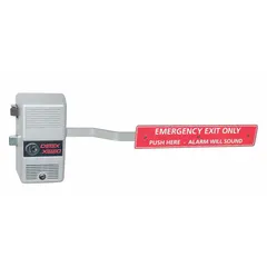 Aluminum rim push bar exit device for emergency egress. ADA compliant. Suitable for commercial and industrial door applications requiring safe, quick exit.