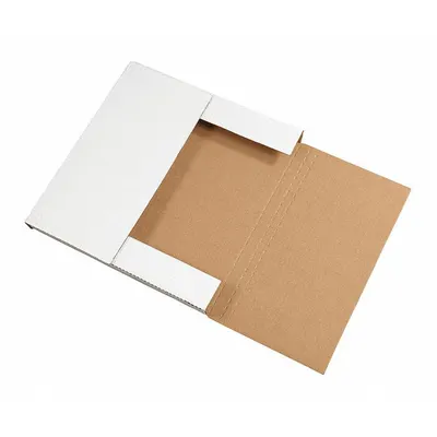 PARTNERS BRAND Easy-Fold Mailer, 12.5x12.5x1", White, 50 PK, Kraft - Easy-Fold Mailers