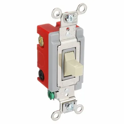 HUBBELL Wall Switch: Toggle Switch, Single Pole/Double Throw, Momentary, Ivory - Toggle Wall Switches