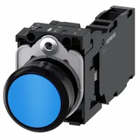SIEMENS Flush Push Button Operator: Non-Illuminated, Flush Profile, Non-Metallic, 22 mm, 1NO/1NC (MPN 3SU1100-0AB50-1FA0)
