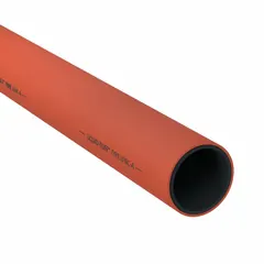 Orange continuous-flex liquid-tight plastic conduit, 1/2 in trade size, 100 ft nominal length. Suitable for protecting electrical wiring in environments requiring flexibility and sealing against moisture, oils, and chemicals.