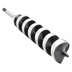 This ship auger drill bit features a 2 in diameter, 17 in overall length, and a hex shank with 7/16 in hex size. Designed for heavy-duty drilling in wood and composite materials, it is commonly used in shipbuilding, construction, and maintenance applications where clean, precise holes are required.