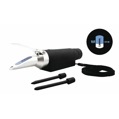 LAXCO, INC Refractometer: Brix, +/-0.1% Accuracy, Auto, Analog, 9 in Overall Dp - Analog Handheld Refractometers