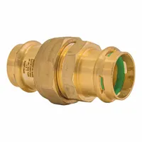 QUICKFITTING SUREPRESS Crimp Union Fitting: 1 in CTS x 1 in CTS size, Press-fit x Press-fit, Brass (MPN SPWU33R)
