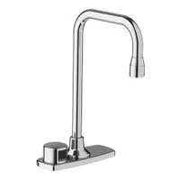 SLOAN Bathroom Sensor Faucet: Optima, Brass, Chrome Finish, Centerset, Plug-In, Back-Check Tee (MPN ETF-770-4-PLG-TEE-CP-2.2GPM-LAM-IR-FCT)