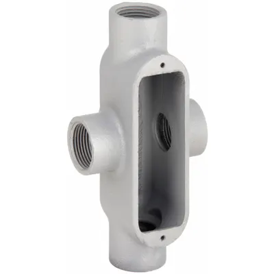 HUBBELL KILLARK Conduit Outlet Body: Iron, 1 in Trade Size, X Body, 12 cu in Body Capacity - X - Cross Type