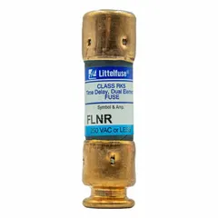 Class RK5 time-delay fuse rated 1.125 A, 250 V AC and 125 V DC. Non-indicating design with cylindrical body. Provides overcurrent protection for branch circuits, motor circuits, transformers, and lighting panels where tolerance of temporary inrush currents is required.