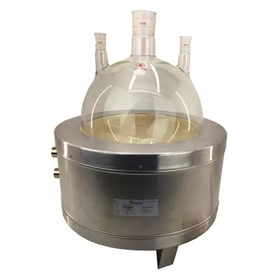GLAS-COL Stirring Mantle: 22 L Capacity, 770 W Watt - Max, Aluminum, 400°C Temp - Max - Metal-Housed Heating Mantles with Built-in Magnetic Stirrers