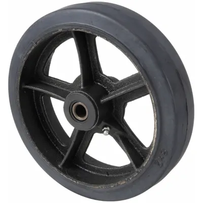 OEM Caster Wheel: 8 in Wheel Dia - Rubber Tread on Iron Core Wheels