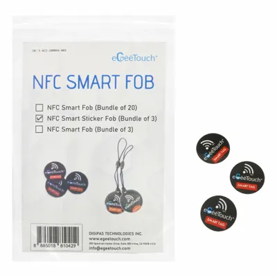 EGEETOUCH Smart Fobs: 3 PK (MPN 5-ACS-200012) - Replacement Keys & Lock Programming Tools