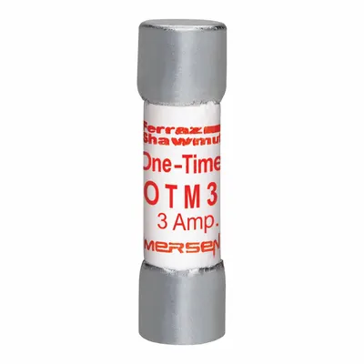 MERSEN Fuse: OTM Series, Midget, Fast-Acting, 3 A, 250 V AC, 13/32 in x 1 1/2 in - Fast-Acting Cylindrical Fuses