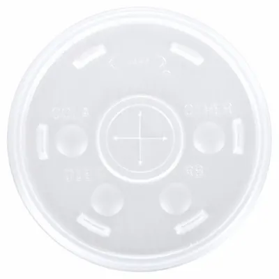 DART Disposable Cold Cup Lid: For 10 oz Cup Capacity, Straw Slot, Translucent - Flat Straw Slot Lids