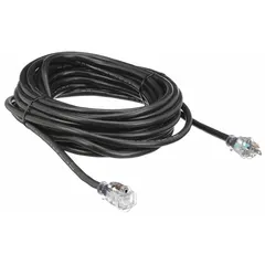 This outdoor extension cord features a single outlet with a NEMA 5-15P plug. The 12/3 SJTW jacket provides flexibility and resistance to weather, suitable for powering tools and equipment in outdoor environments. Rated for 125V AC and temperatures from -40° to 167°F.