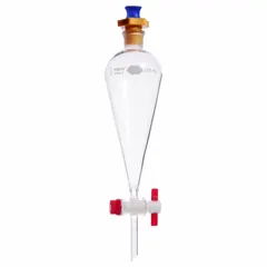 Separatory Funnel, 250 mL, Borosilicate Glass, Colorless, 22 mm Top, 12 mm Stem, 60 mm Stem Length