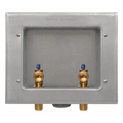 GUY GRAY Outlet Box: 1/2 in MIP/Sweat, 1/2 in MIP/Sweat, Center, 12.25 in Box Wd - Washing Machine Supply Valve Outlet Boxes