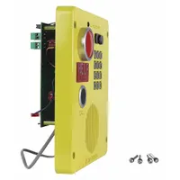 Yellow plastic cover designed for auto-dial phone enclosures. Compatible with models 394AL-001 and 393AL. Used to protect the phone unit in industrial environments