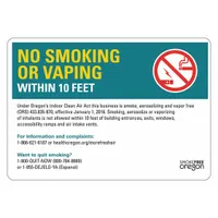 No Smoking Sign: Non-PVC Polymer, Adhesive Sign Mounting, 7 in x 10 in Nominal Sign Size (MPN LCU1-2000-ED_10x7)